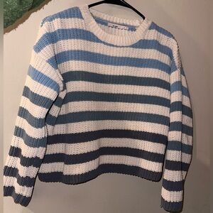 Francesca's Collections Blue and White Striped Sweater
